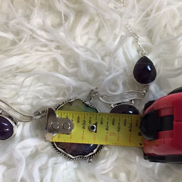 RAINBOW SOLAR AGATE NECKLACE 18” STERLING SILVER - Picture 9 of 16